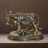 Brass Cow With Calf Statue 1211g